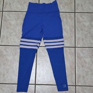 Bombshell Sportswear Blue and Gray Leggings with Athletic Stretch